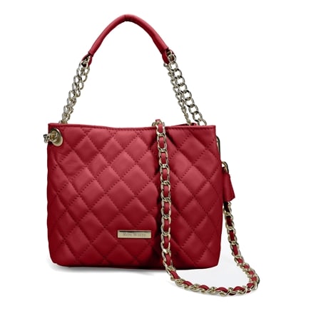 Ron White Easton Quilted Leather Handbag with Detachable Chain Strap