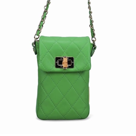 Ron White Edendale Quilted Leather Crossbody with Chain Strap