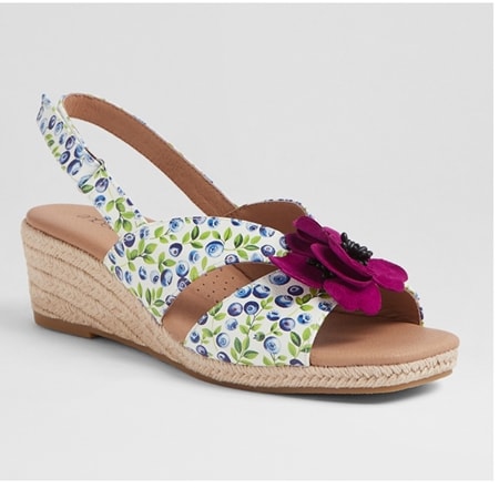 Supersoft Zenea Leather Comfort Cushion Slingback Wedge Sandal