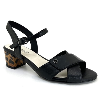 Supersoft Carili Leather Comfort Cushion Sandal with Contrast Heel