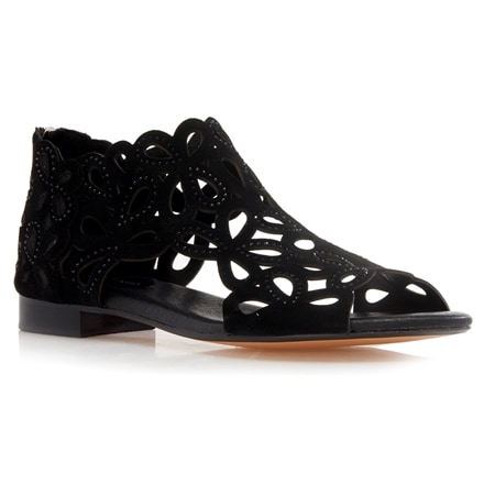 Django & Juliette Preest Suede Cut-out Jewelled Sandal