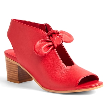 Django & Juliette Banana Leather Heeled Sandal with Front Bow