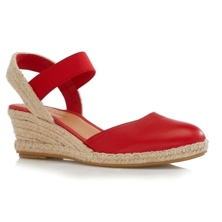 Django & Juliette Rhainy Leather Espadrille Wedge