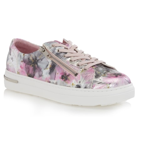 Django & Juliette Wovi Leather Lace-up Sneaker with Side Zip