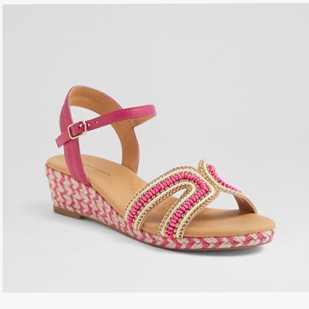 Diana Ferrari Hobarts Leather Lined Embellished Wedge Sandal