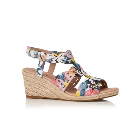 Diana Ferrari Javene Leather Laser Cut Wedge Sandal