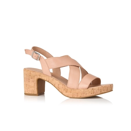Diana Ferrari Baynie Leather Slingback Sandal with Cork Heel