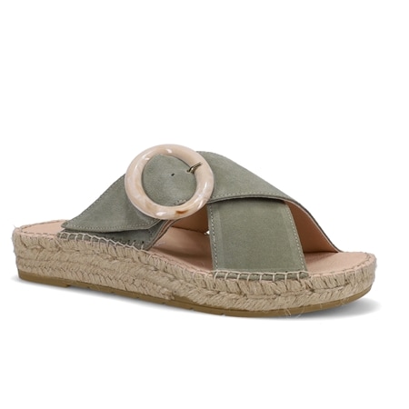 Ron White Erin Suede Espadrille Platform Slide Sandal
