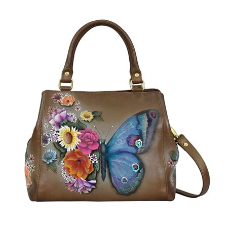 Anuschka Multi Compartment Satchel with Removable Crossbody Strap