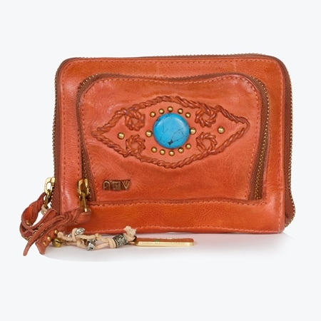Art N Vintage Nico Zip Around Wallet with Centre Stone Detail