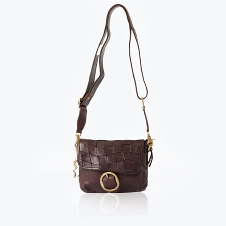 Art N Vintage Canyon Woven Leather Foldover Crossbody Bag