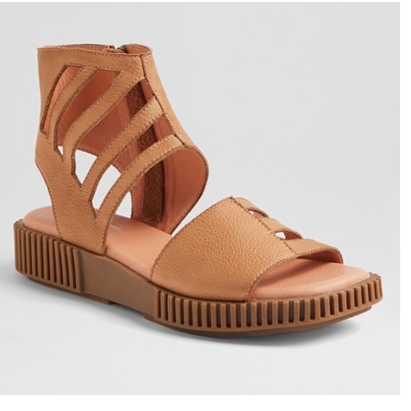 Django & Juliette Icrane Tumbled Leather Laser Cut Sandal