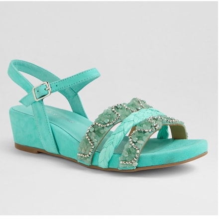 Django & Juliette Whitni Suede Embellished Wedge Sandal