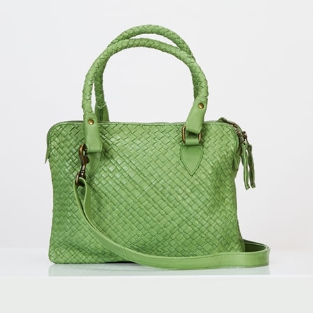 Cadelle Parisian Woven Leather Expandable Handbag