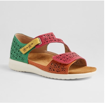 Ziera Bizza Leather Sandal with Hook & Loop Closure