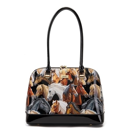 Serenade Equestrian Patent Leather Handbag