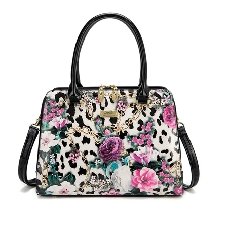 Serenade Amity Leather Grip Handle Handbag with Removable Strap