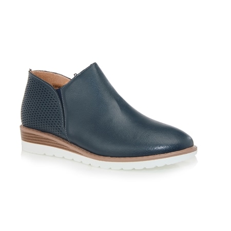 Just Bee Carmine Leather Low Ankle Boot with inside Zip