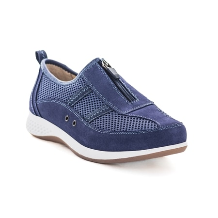 Just Bee Cavin Leather Blend Sneaker with Front Zip