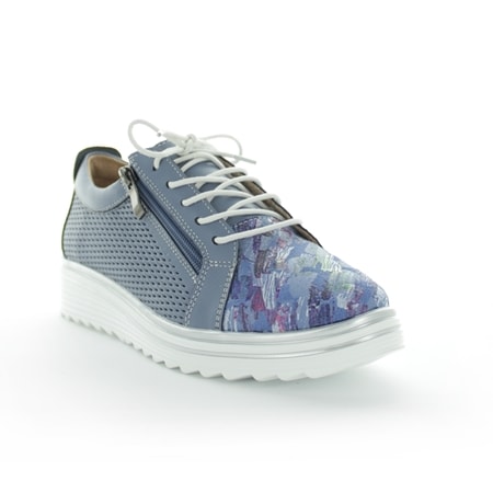 Just Bee Casas Printed Leather Lace and Zip Sneaker