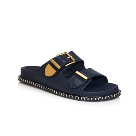 Ziera Iyami Leather Double Strap Slide Sandal