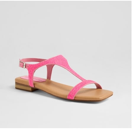 Django & Juliette Parah Jewelled Suede T-Bar Backstrap Sandal