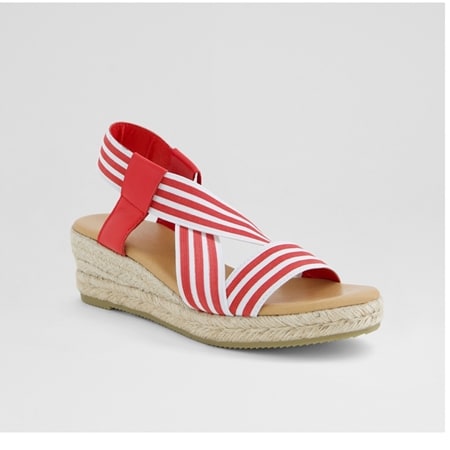 Django & Juliette Shaunie Stripe Espadrille Wedge Sandal