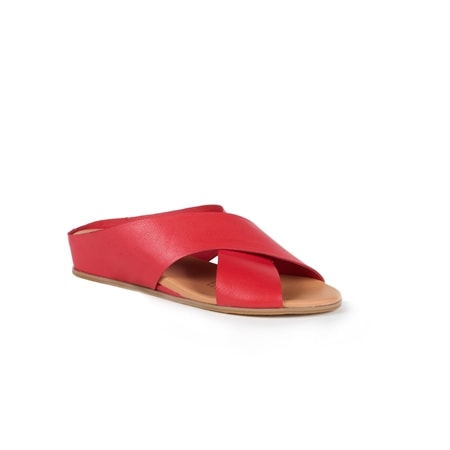 Django & Juliette Harli Leather Crossover Slide Sandal