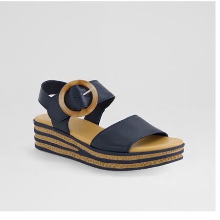 Django & Juliette Cubbie Leather Platform Sandal with Buckle