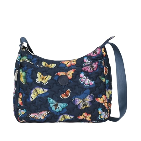 Anuschka Quilted Fabric Hobo Bag with Adjustable Crossbody Strap