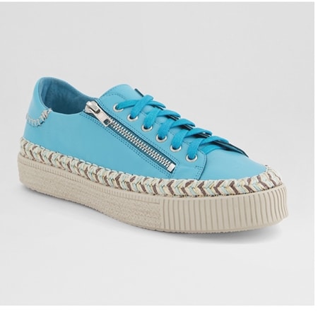 Django & Juliette Tarbes Leather Lace-up Sneaker with Side Zip