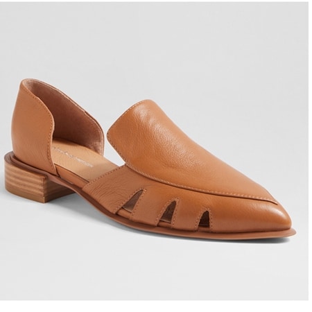 Django & Juliette Emmette Leather Cut-out Flat Loafer
