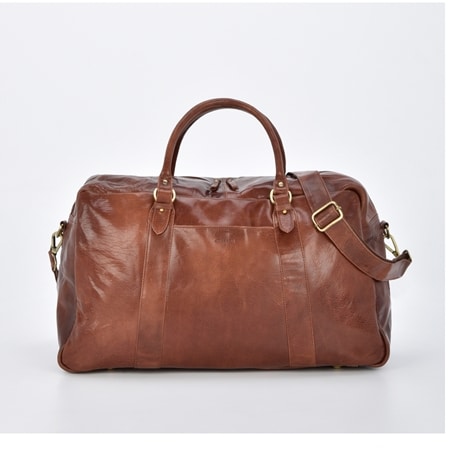 Cobb & Co. Waratah Leather Weekender Duffel Bag with Removable Strap