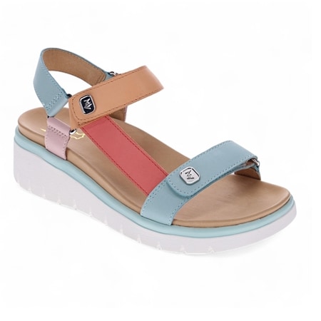 Mia Vita Candice Leather Strappy Platform Wedge Sandal