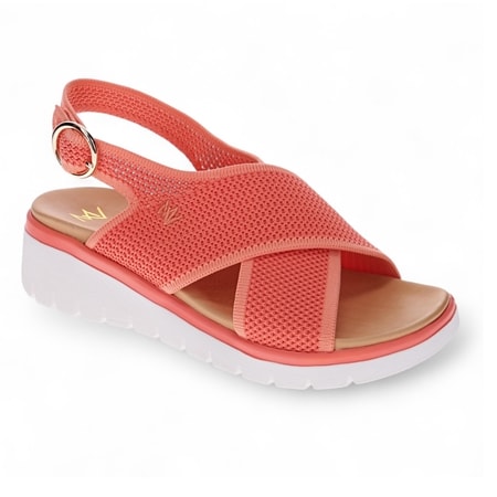 Mia Vita Celia Cross Strap Platform Wedge Backstrap Sandal