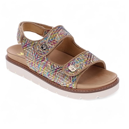 Mia Vita Dakota Raffia Sandal with Adjustable Straps