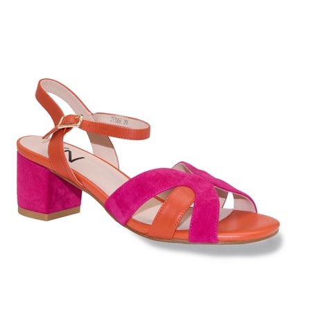 Via Nova Style Judah Leather Dress Sandal with Block Heel