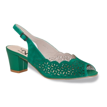 Via Nova Style Jebb Laser Cut Open Toe Slingback Heel