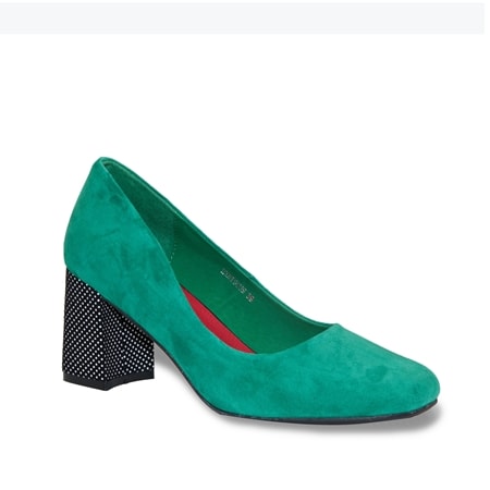 Via Nova Style Hibiscus Suede Pump with Block Heel