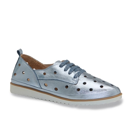 Via Nova Style Ceaser Metallic Leather Super Soft Lace-up Walker