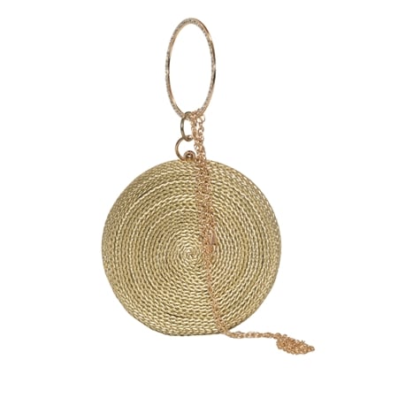 Via Nova Style Sandy O Ring Clutch with Rope Detail and Shoulder Strap