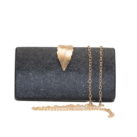 Via Nova Style Lucy Sparkle Clutch with Leaf Closure and Strap