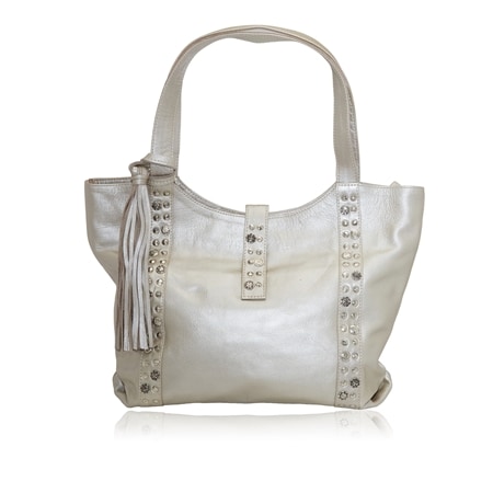 Cadelle Xanthia Metallic Leather Tote with Stud Detail & Tassel
