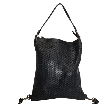 Cadelle Bonnie Woven Leather Convertible Backpack/Crossbody Bag