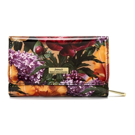 Serenade Bouquet Patent Leather Wallet with RFID Protection