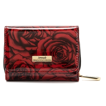Serenade Rose Buds Patent Leather Wallet with RFID Protection