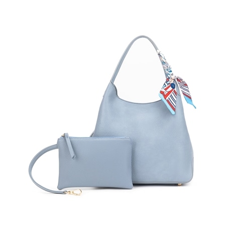 Black Caviar Dune Ladies Shoulder Bag with Scarf and Crossbody Strap