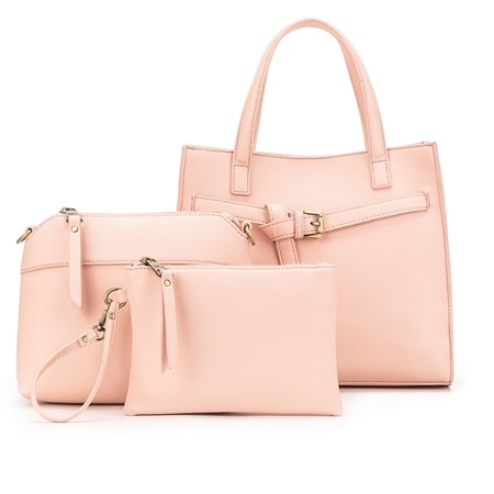 Black Caviar Kellye Handbag with Mini Crossbody Bag and Pouch