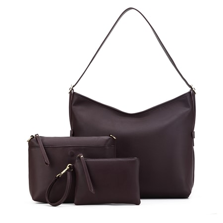 Black Caviar Madeleine 3 Piece Set with Wristlet and Crossbody Bag