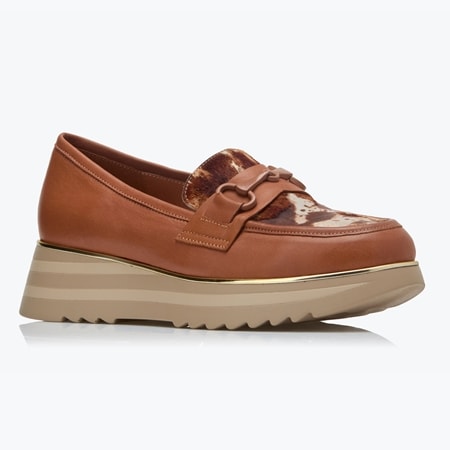 Bresley Gelato Goat Leather Loafer with Wedge Sole and Link Detail